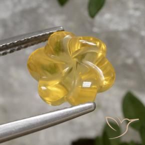 3.29克拉天然黄水晶，花形切割，透明