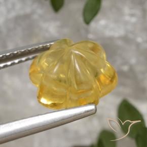 3.29克拉天然黄水晶，花形切割，透明