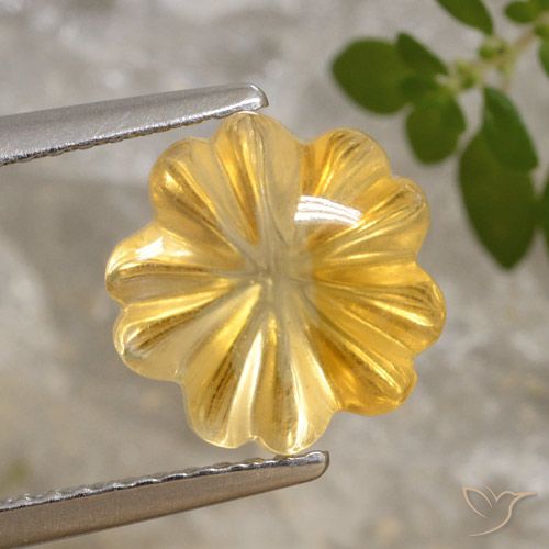 3.39ct 天然 中金 黄水晶, 花形切割, 透明