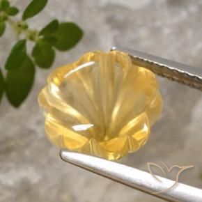 3.39克拉天然黄水晶，花形切割，透明