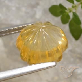 3.39克拉天然黄水晶，花形切割，透明
