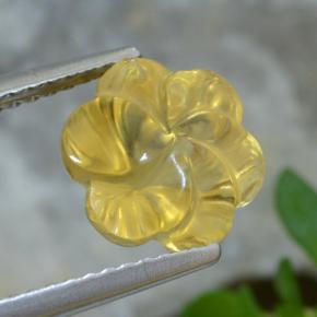 3.01克拉天然黄色黄水晶，花形切工，9.2×9.1毫米，透明