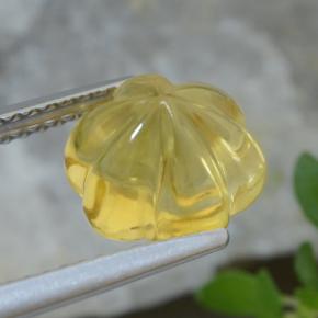 3.01克拉天然黄色黄水晶，花形切工，9.2×9.1毫米，透明