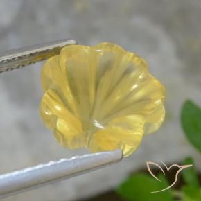 3.07克拉天然黄水晶，花形切割，透明