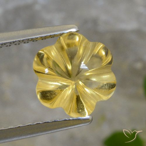 1.73ct 天然 浅金色 黄水晶, 花形切割, 透明