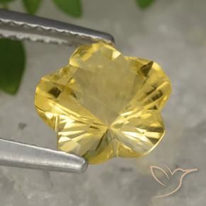 1.63克拉天然黄水晶，花形切割，透明