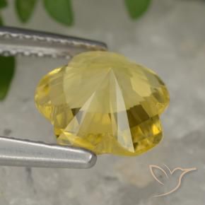 1.63克拉天然黄水晶，花形切割，透明