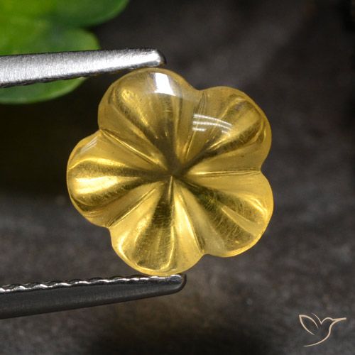 2.18ct 天然 金橙色 黄水晶, 花形切割, 半透明
