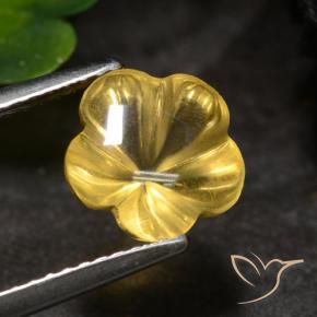 2.18克拉天然黄水晶，花形切割，半透明