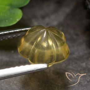 2.18克拉天然黄水晶，花形切割，半透明