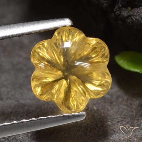 1.96ct 天然 亮金 黄水晶, 花形切割, 透明
