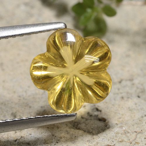 2.65ct 天然 金色 黄水晶, 花形切割, 透明