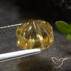 3.20克拉天然黄水晶，花形切割，透明