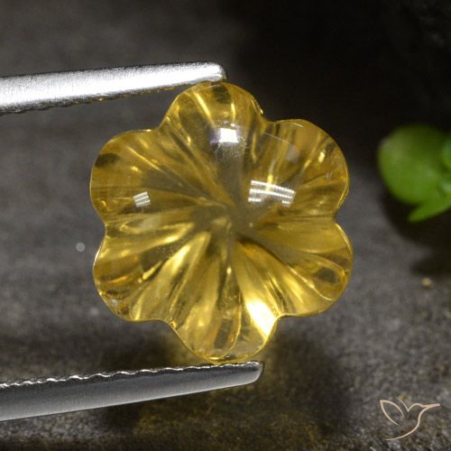 4.38ct 天然 金橙 黄水晶, 花形切割, 透明