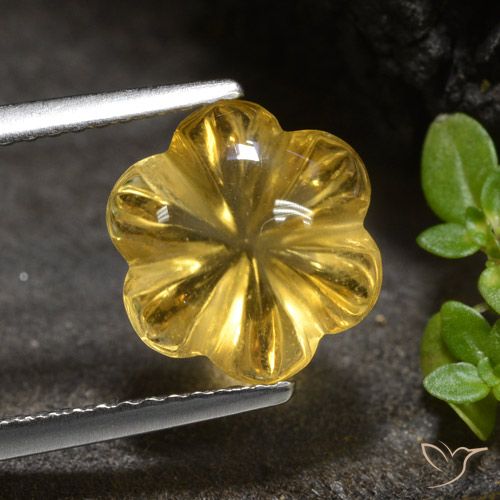 3.34ct 天然 中金 黄水晶, 花形切割, 透明