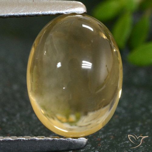 1.66克拉天然黄色黄水晶，椭圆形切割，7.8×6毫米，透明