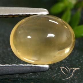 1.66克拉天然黄色黄水晶，椭圆形切割，7.8×6毫米，透明