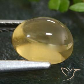 1.66克拉天然黄色黄水晶，椭圆形切割，7.8×6毫米，透明
