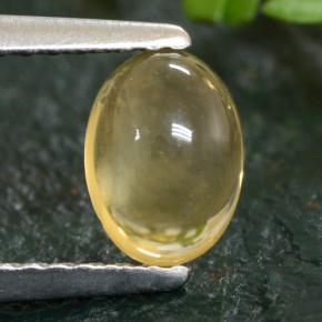 0.91克拉天然黄色黄水晶，椭圆形切割，6.9×5毫米，透明