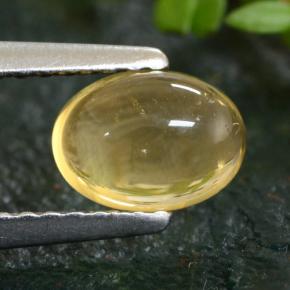 0.91克拉天然黄色黄水晶，椭圆形切割，6.9×5毫米，透明