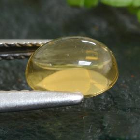 0.91克拉天然黄色黄水晶，椭圆形切割，6.9×5毫米，透明