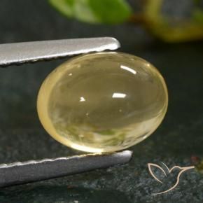 1.76克拉天然黄水晶，椭圆形，透明