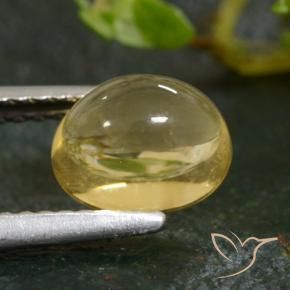 1.76克拉天然黄水晶，椭圆形，透明