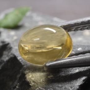 1.02克拉天然黄色黄水晶，椭圆形切割，6.9×5.1毫米，透明