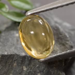 1.07克拉天然金色黄水晶，椭圆形切割，6.9×5.1毫米，透明