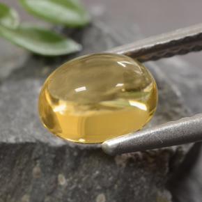 1.07克拉天然金色黄水晶，椭圆形切割，6.9×5.1毫米，透明