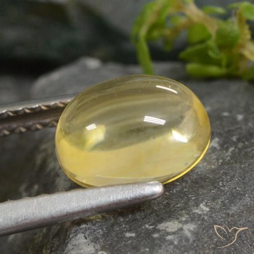 1.61克拉天然黄水晶，椭圆形，透明