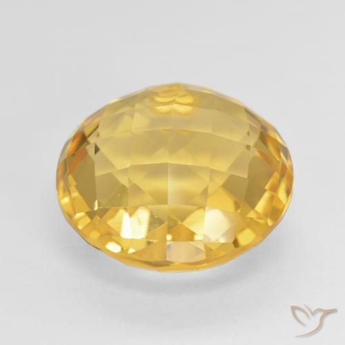 7.79克拉天然黄水晶，圆形的，VVS