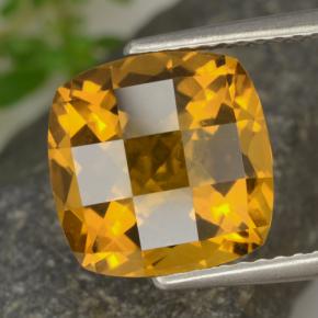 3.62克拉天然金色黄水晶，垫形剪裁，10×10毫米，VVS-VS
