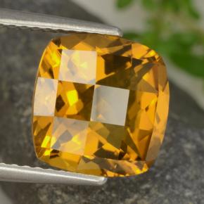 3.62克拉天然金色黄水晶，垫形剪裁，10×10毫米，VVS-VS