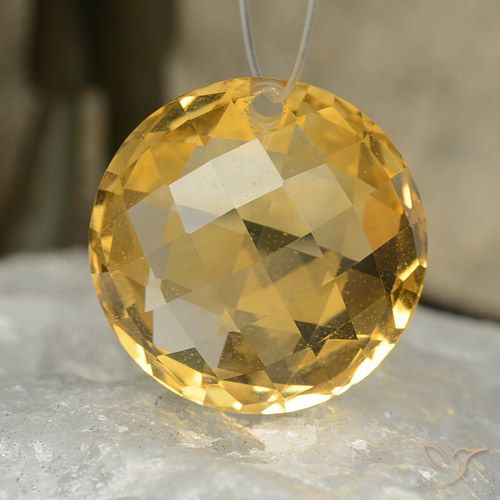 7.88ct 天然 深金色 黄水晶, 圆形的, VVS
