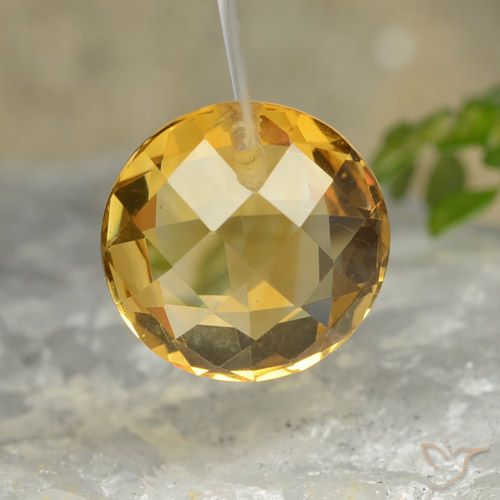 4.44ct 天然 深金橙色 黄水晶, 圆形的, VVS