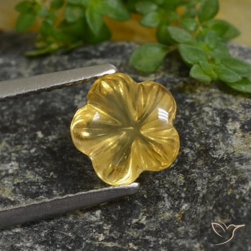 1.67ct 天然 深黄色 黄水晶, 花形切割, 透明