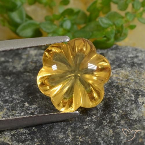 2.20ct 天然 深黄色 黄水晶, 花形切割, 透明