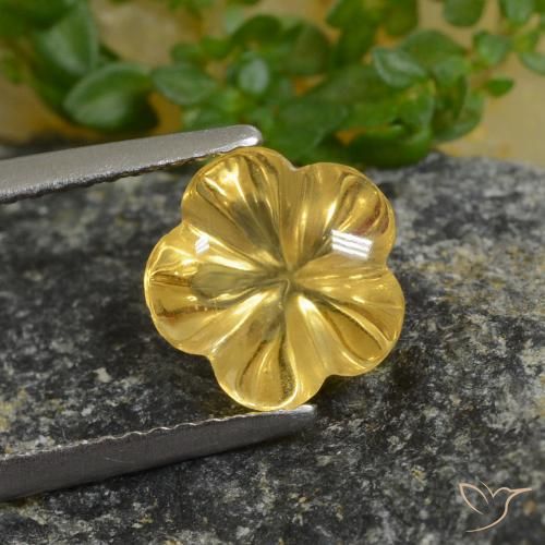 2.07ct 天然 蜜黄色 黄水晶, 花形切割, 透明