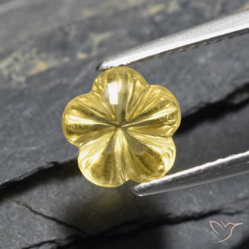 2.11ct 天然 浅金黄色 黄水晶, 花形切割, 透明
