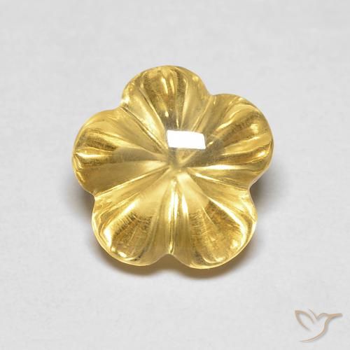 2.11ct 天然 深黄色 黄水晶, 花形切割, 透明