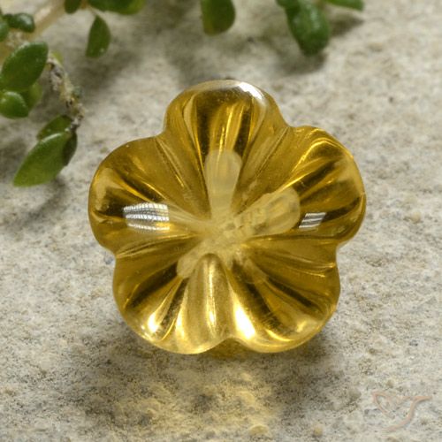 2.34ct 天然 金橙 黄水晶, 花形切割, 透明