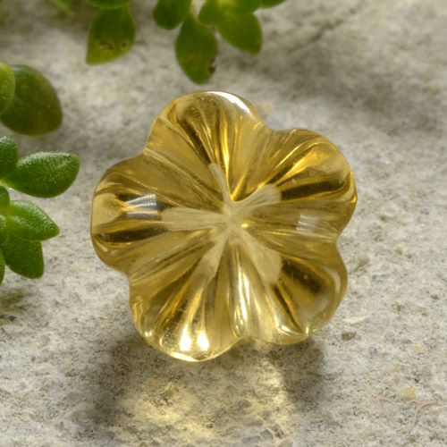 2.15ct 天然 蜜黄色 黄水晶, 花形切割, 透明