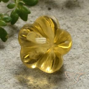2.52克拉天然黄水晶，花形切割，透明