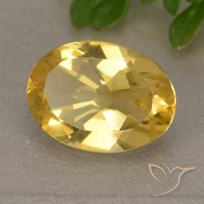 4.15克拉天然黄水晶，椭圆形，VVS-VS