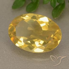 5.07克拉天然黄水晶，椭圆形，VVS-VS