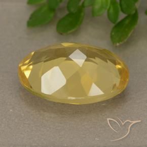 5.07克拉天然黄水晶，椭圆形，VVS-VS