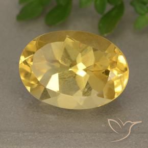 6.24克拉天然黄水晶，椭圆形，VVS-VS