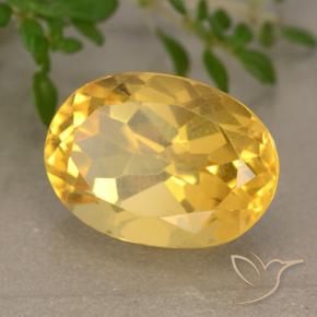 6.38克拉天然黄水晶，椭圆形，VVS-VS