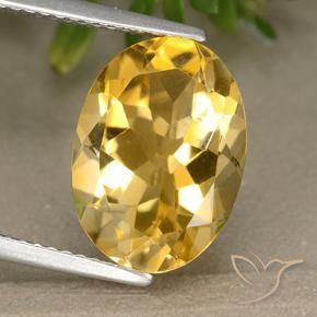 4.78克拉天然黄水晶，椭圆形，VVS-VS